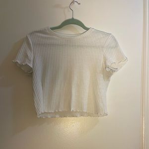 White ribbed crop top